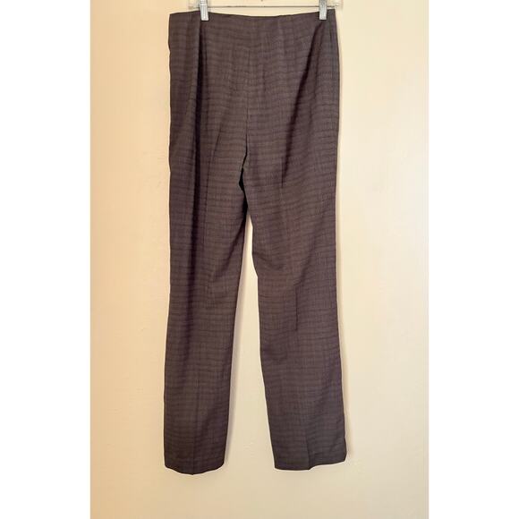 Linda Allard Ellen Tracy Wool Blend Dress Pants Sz 6 Brown Plaid Career Work - Picture 5 of 7